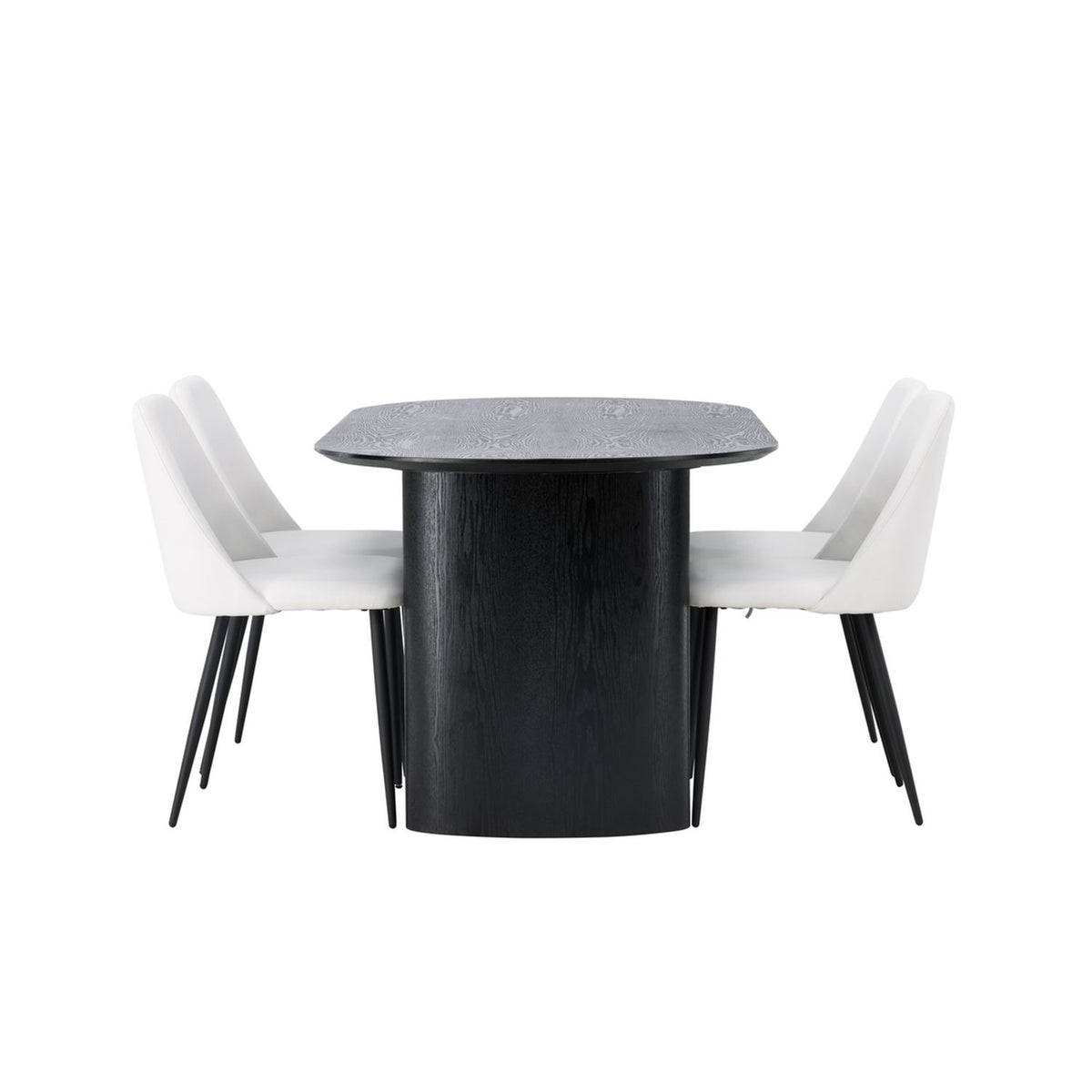 Isolde, Night Oval matgrupp Svart,Vit, Svart, 180 x 90