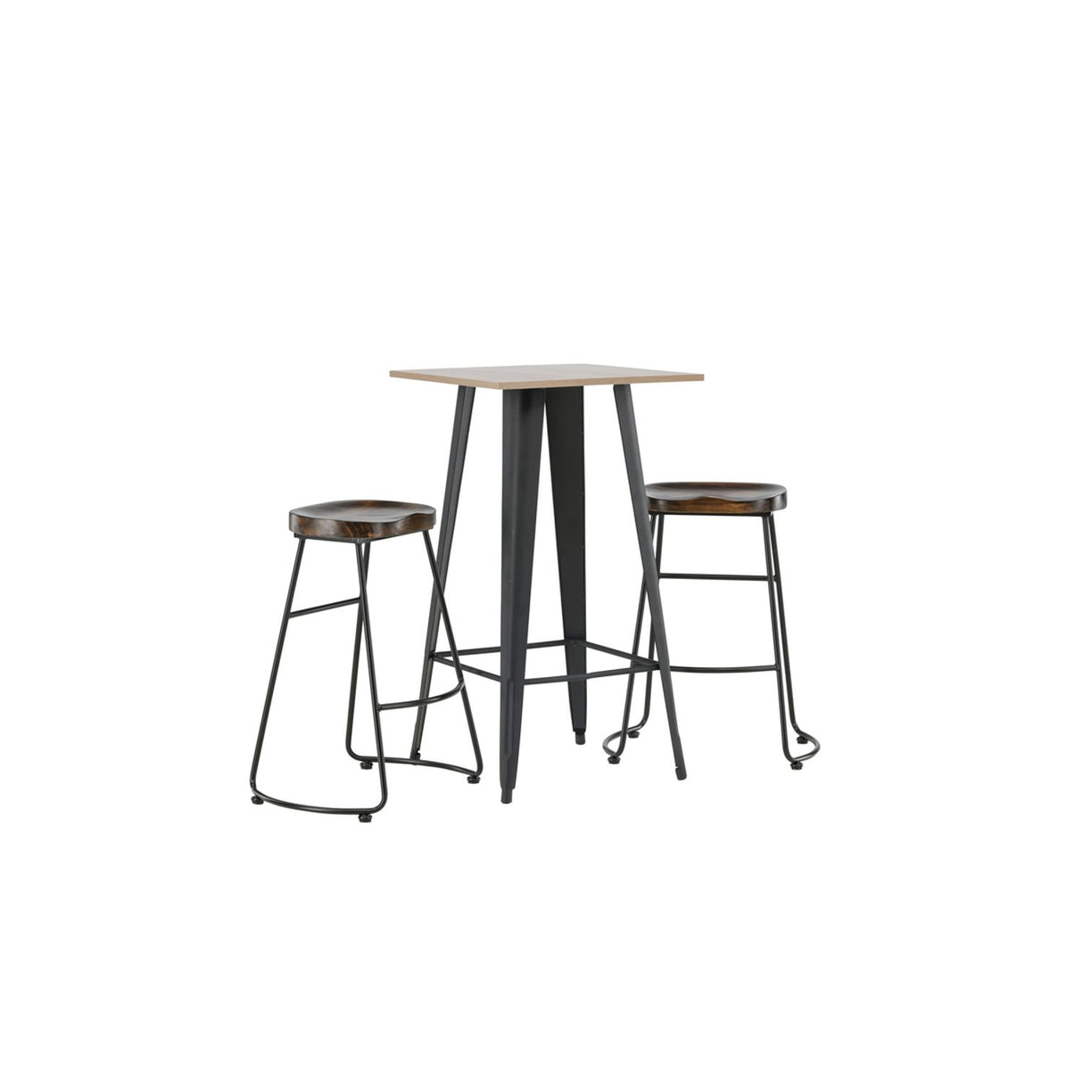 Tempe, Ozark Rektangulär matgrupp Svart,Mörk valnöt, Valnöt, 60 x 60