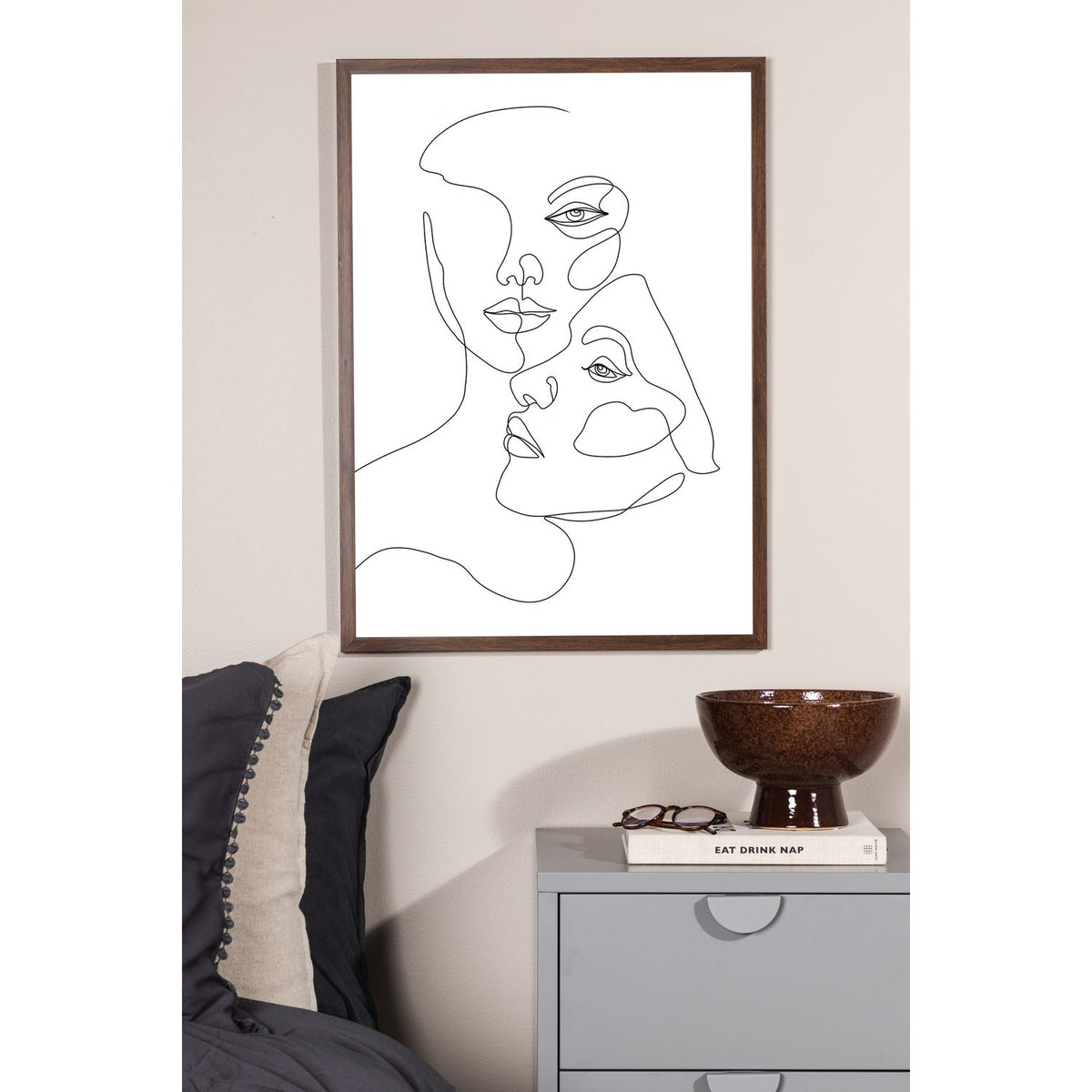 Ansikten Poster Vit, 50 x 70 cm