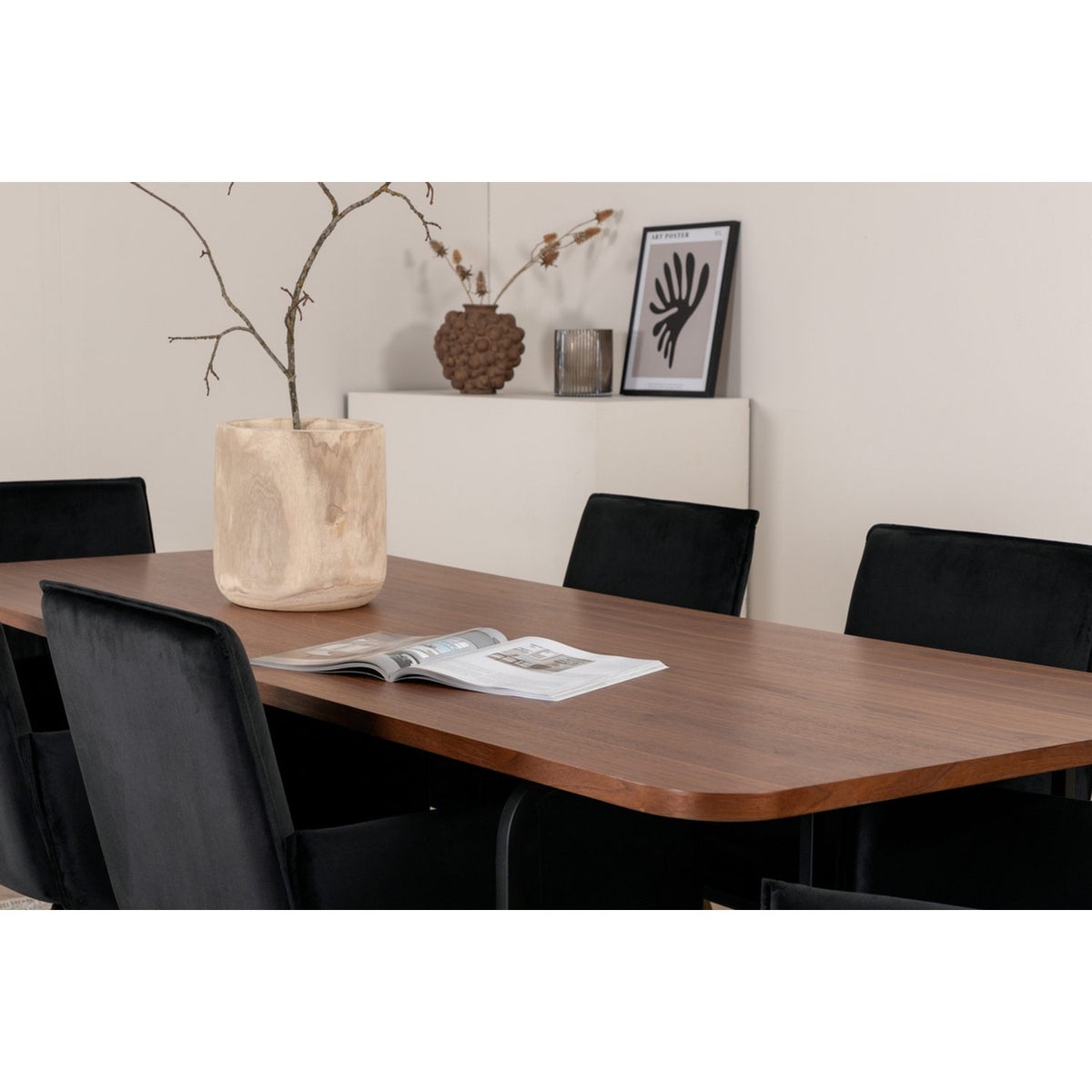 Uno, Petra Rektangulär matgrupp Svart,Koppar, Svart,Natur, 200 x 90