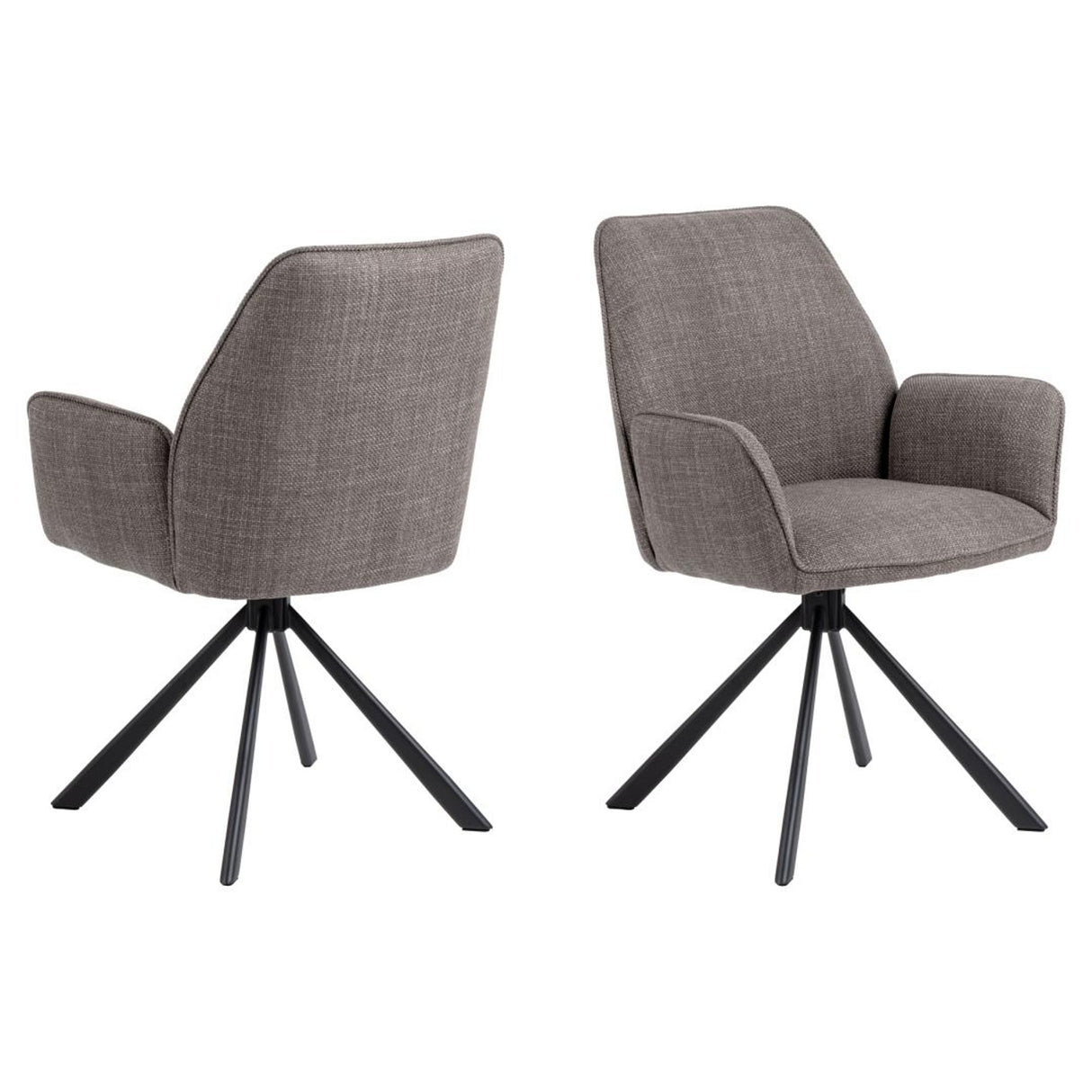 Bayonne Karmstol Basel tyg Ljusgrå-Brun