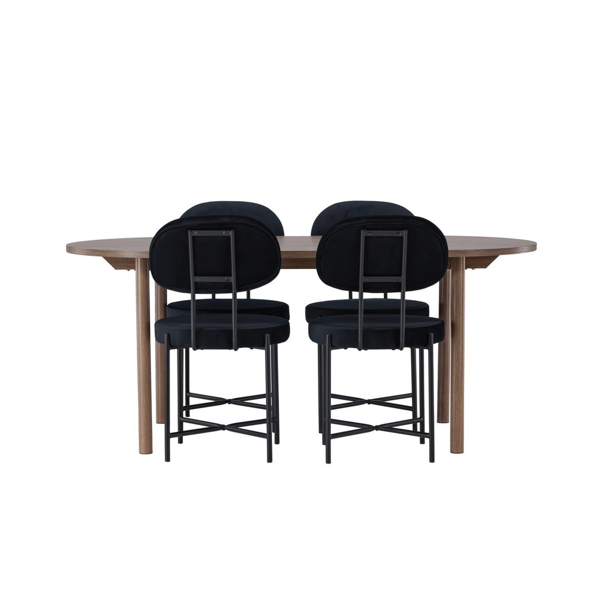 Andy, Stella Oval matgrupp Svart, Natur, 180 x 90