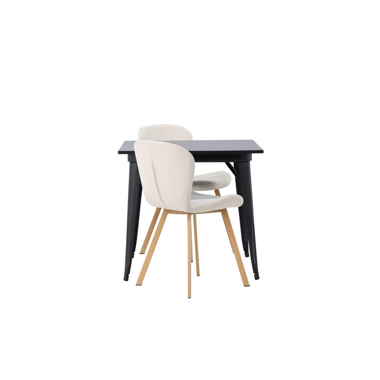 Tempe, Lilja Rektangulär matgrupp Beige, Natur, Svart, 80 x 80