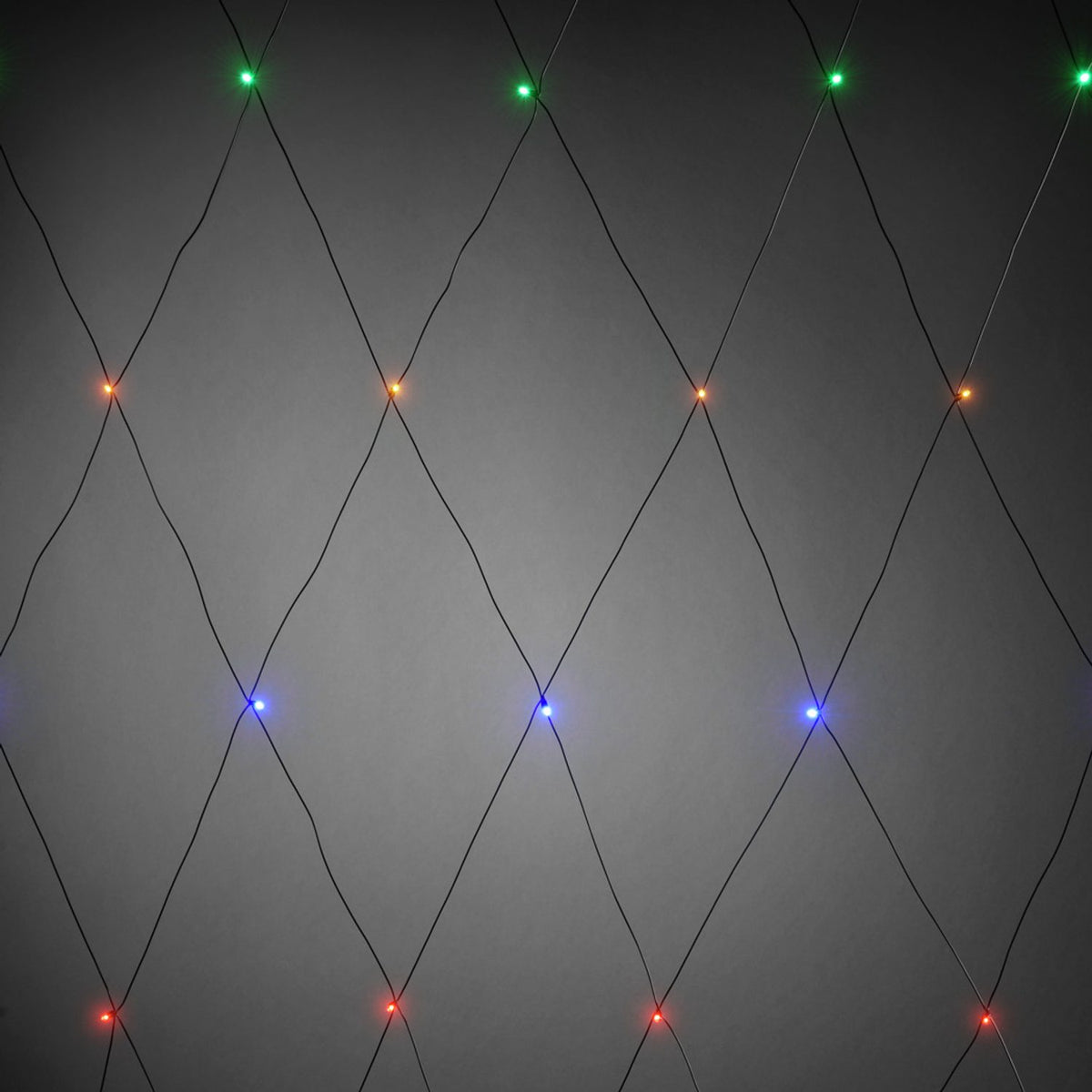 Nät LED Svart kabel 24V/IP44 Ljusslinga Ute 2x2m, Färgad