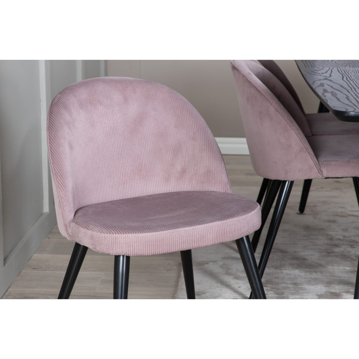 Gold, Velvet Rektangulär matgrupp Svart,Dammig rosa, Svart, 180 x 85