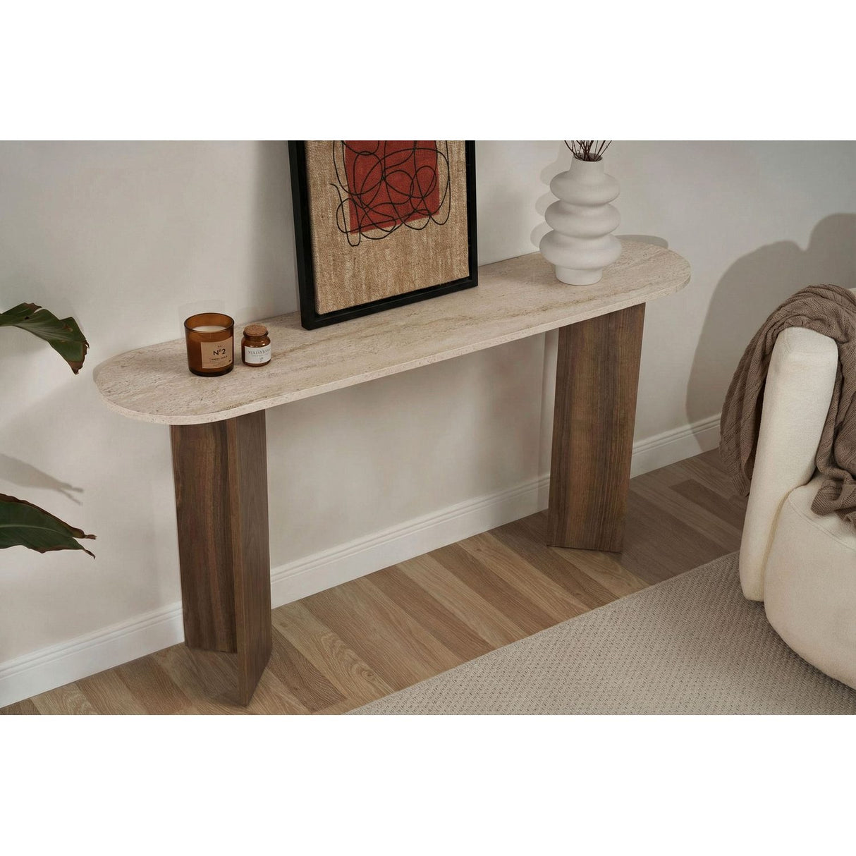 Cartagena (150 x 75 x 35 cm) Travertinvalnöt Sideboard