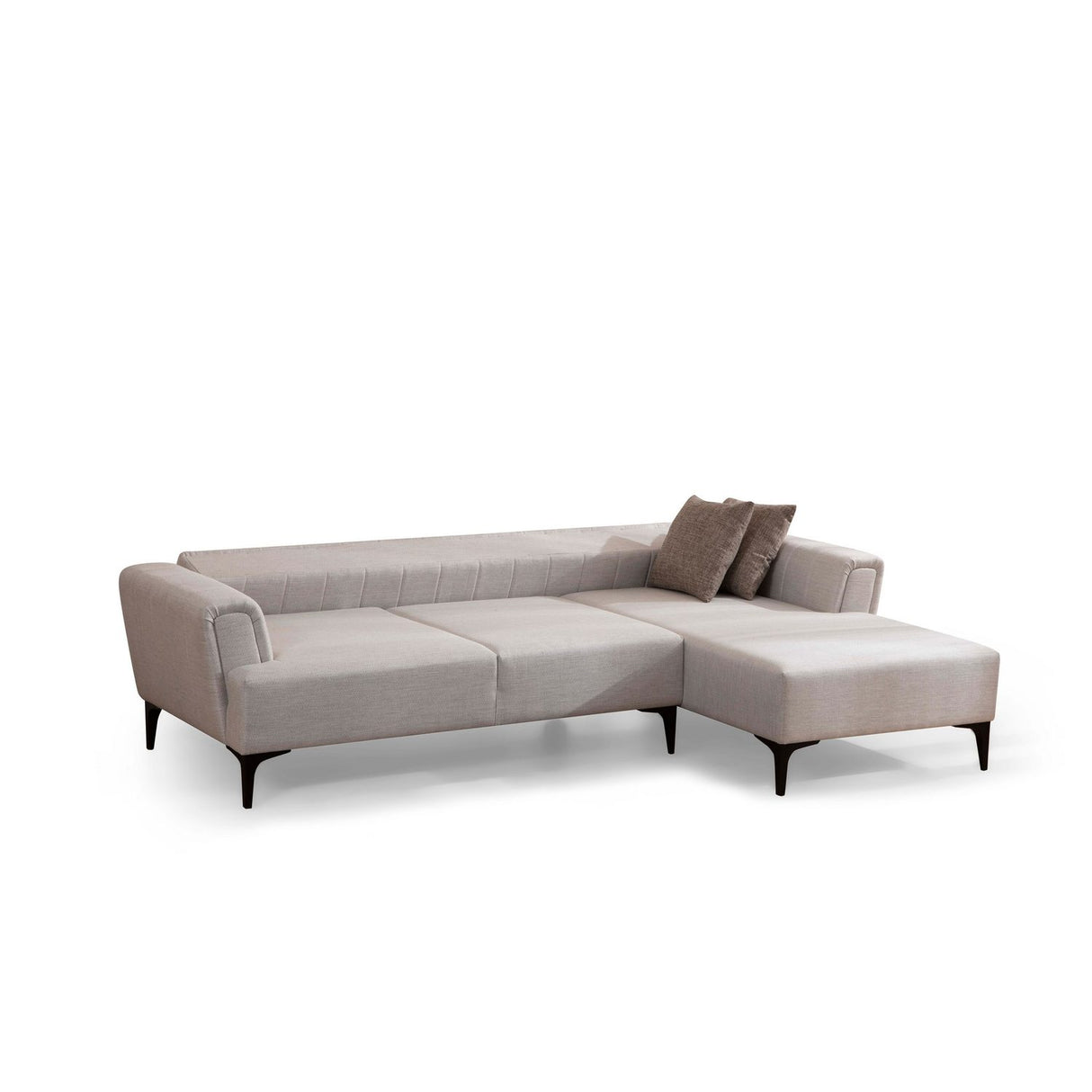 Maputo (270-140 x 95 x 77 cm) Hörnsoffbädd Ecru, Höger