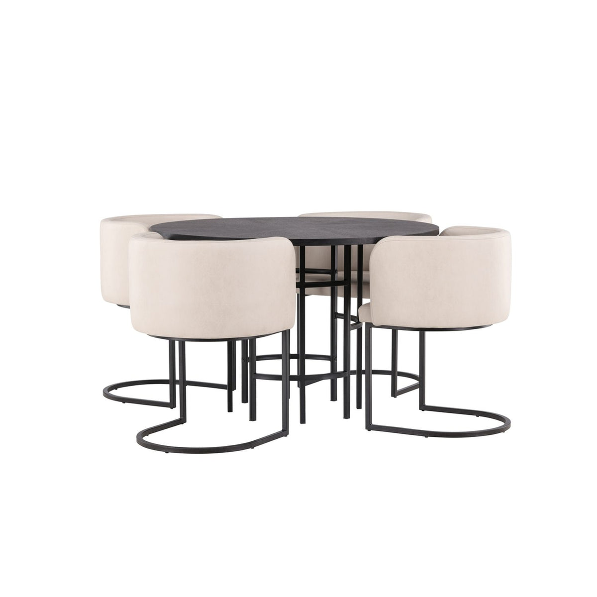 Copenhagen, Simrishamn Rund matgrupp Beige,Svart, Svart, ⌀115