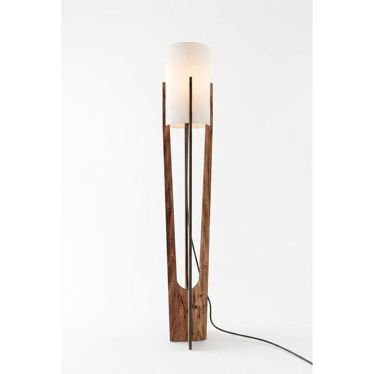 Minimalistisk (H 135 cm) Golvlampa Valnöt