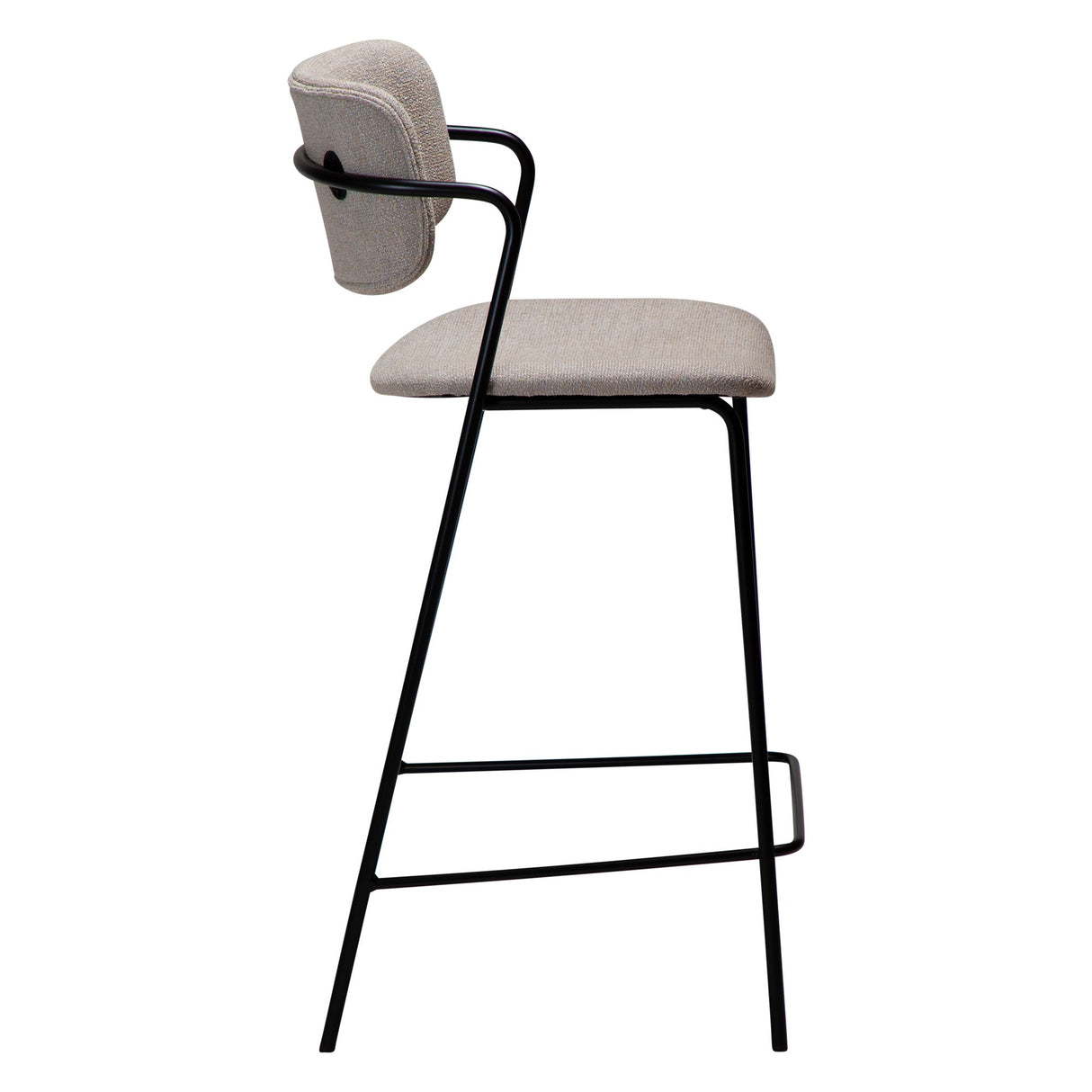 Zed Barstol Cashmere bouclé, Black Metal