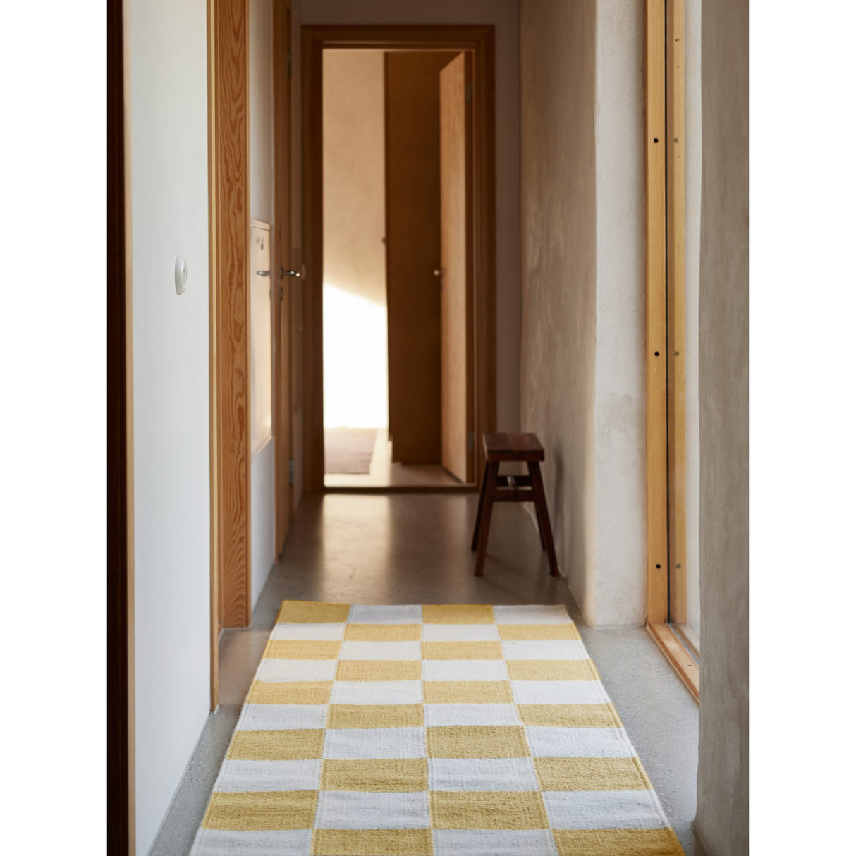 Square Gångmatta Vit/Gul