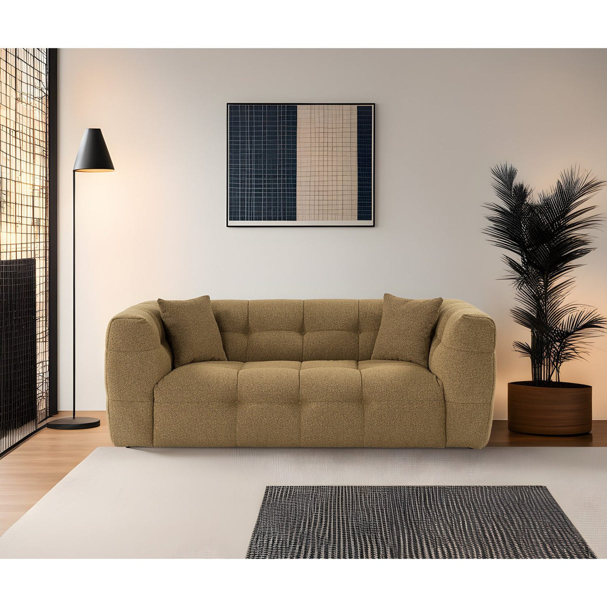 Sendai 2 (195 x 100 x 72 cm) Khaki 2-sitssoffa