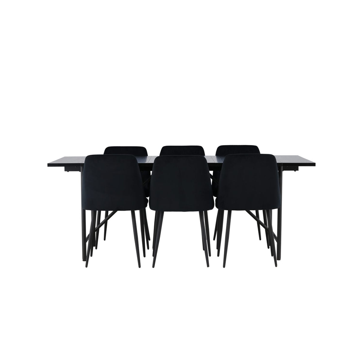 Astrid, Night Rektangulär matgrupp Svart, Svart, 200 x 90
