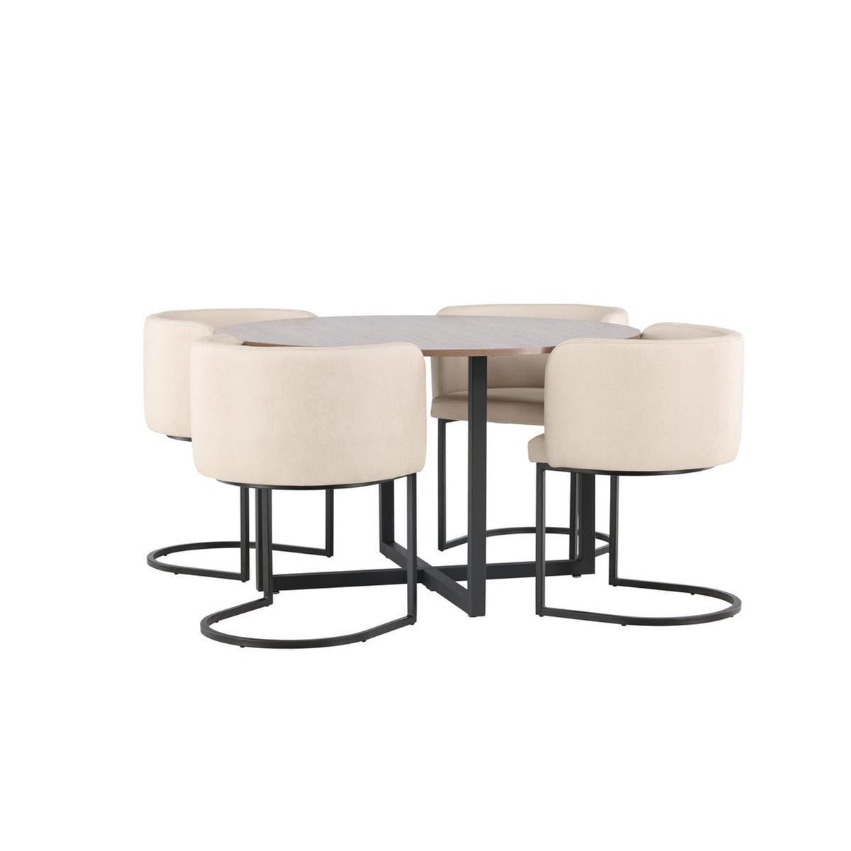 Durango, Simrishamn Rund matgrupp Beige,Svart, Svart, valnöt, ⌀120