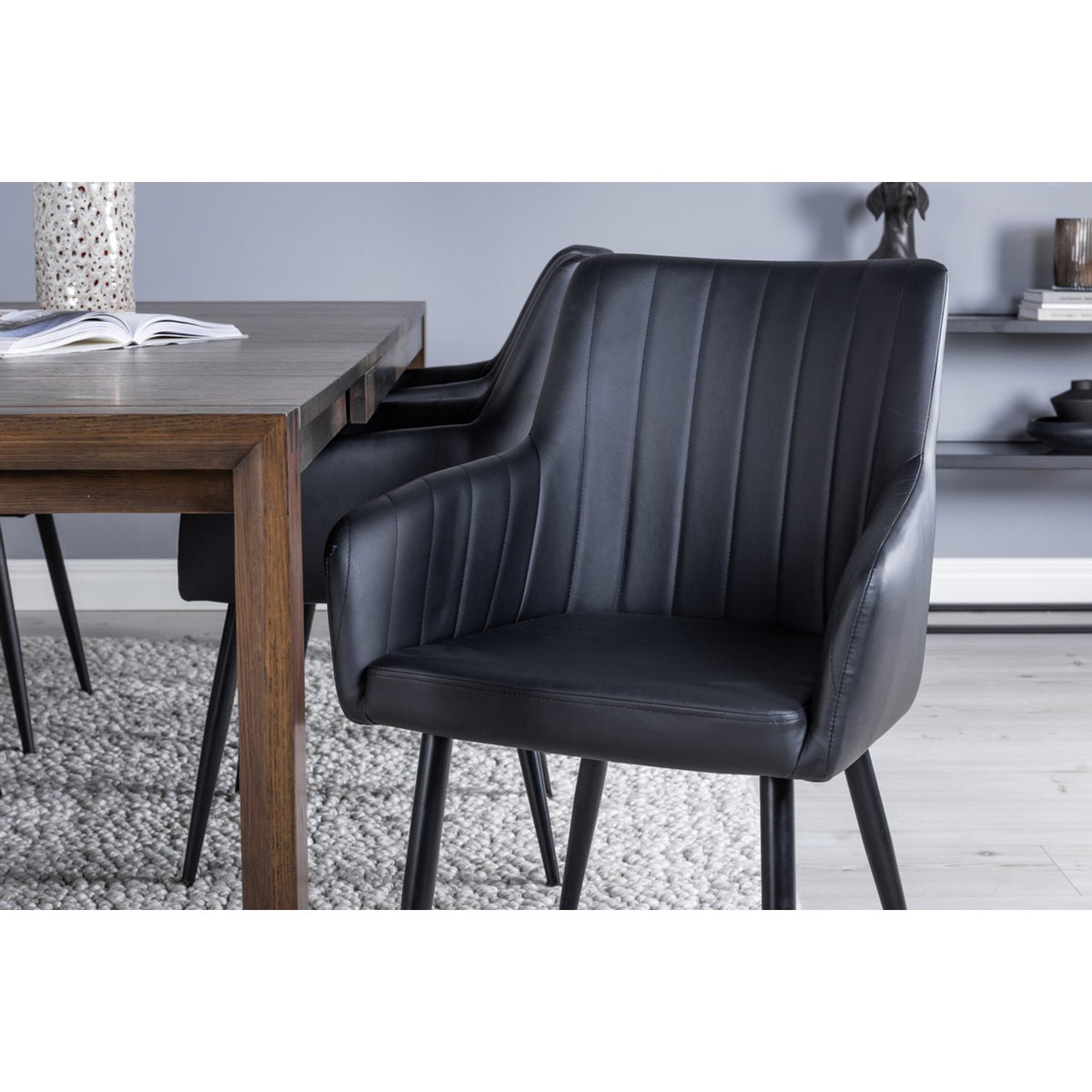 Slider, Comfort Rektangulär matgrupp Svart, Natur, 170 x 95