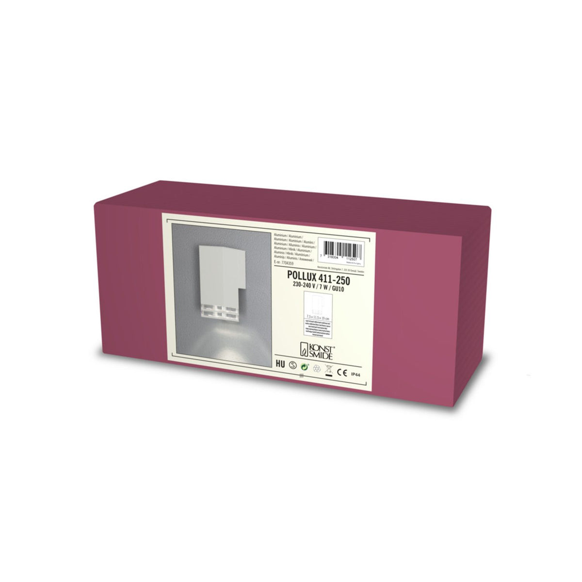 Pollux GU10 Vägglampa Ute Vit, 19 cm
