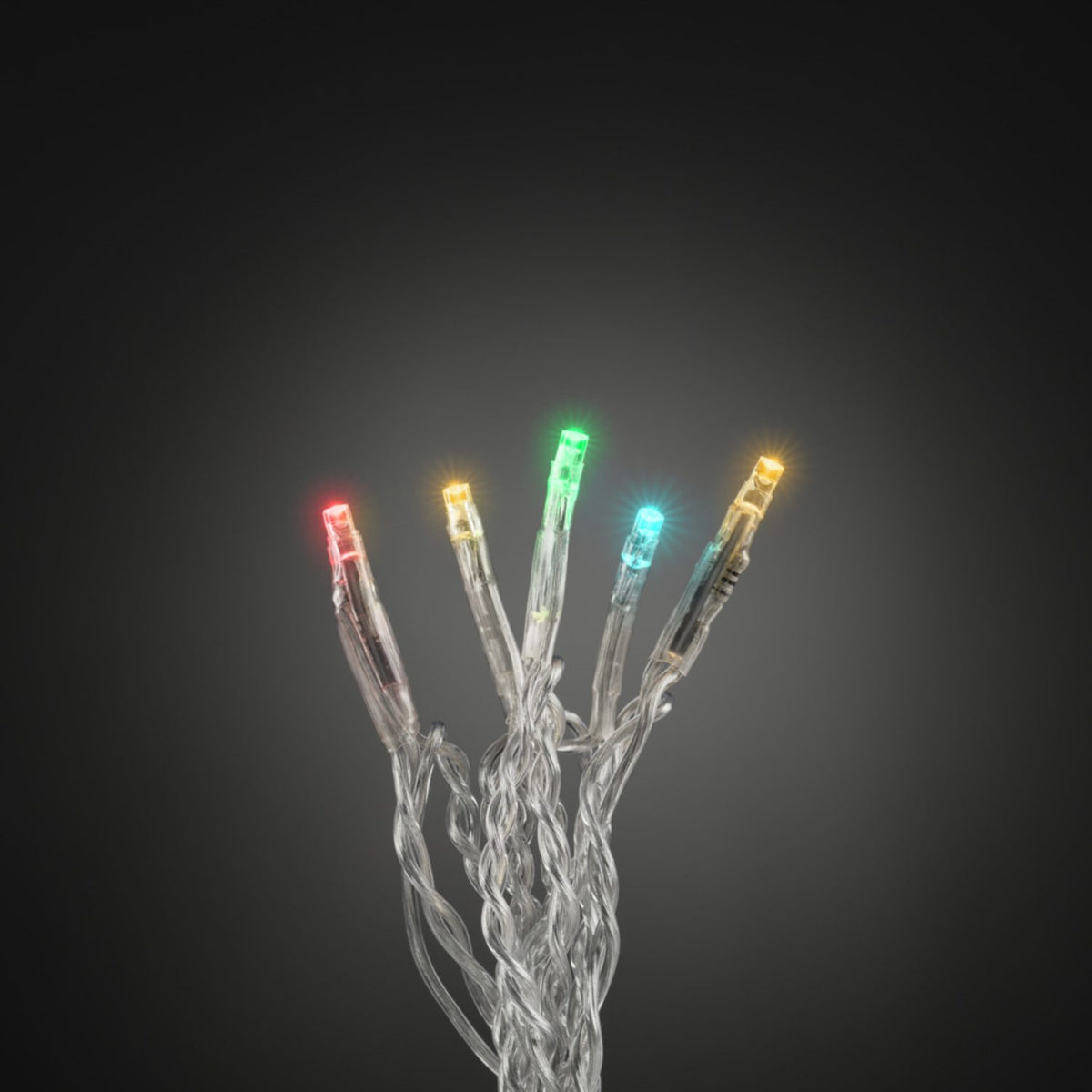 LED Dubbelledad med Transformator Ljusslinga Inomhus 20 Lampor (1.33m), Färgad/Transparent Kabel