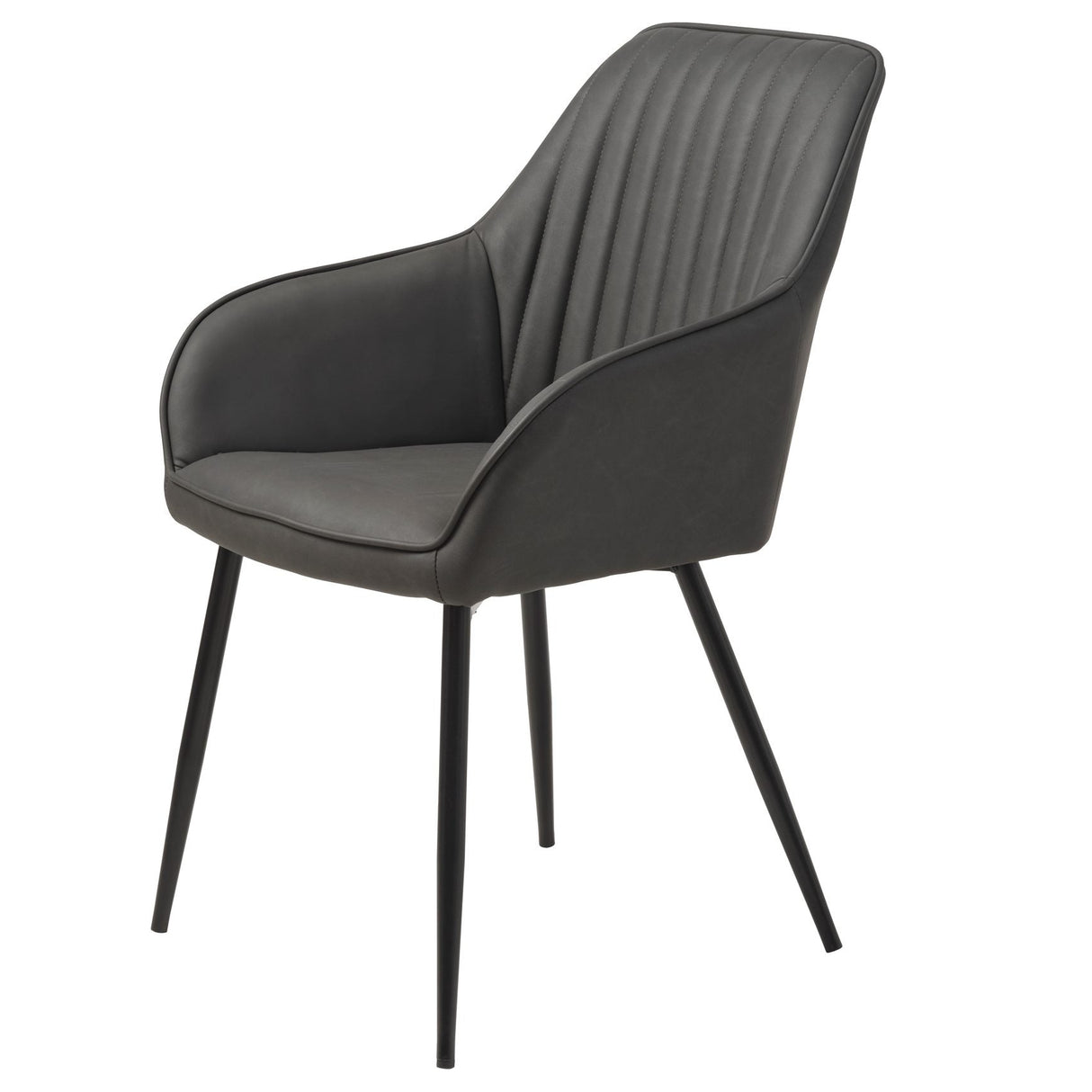 Cubo Stol Randig Mörkgrå PU