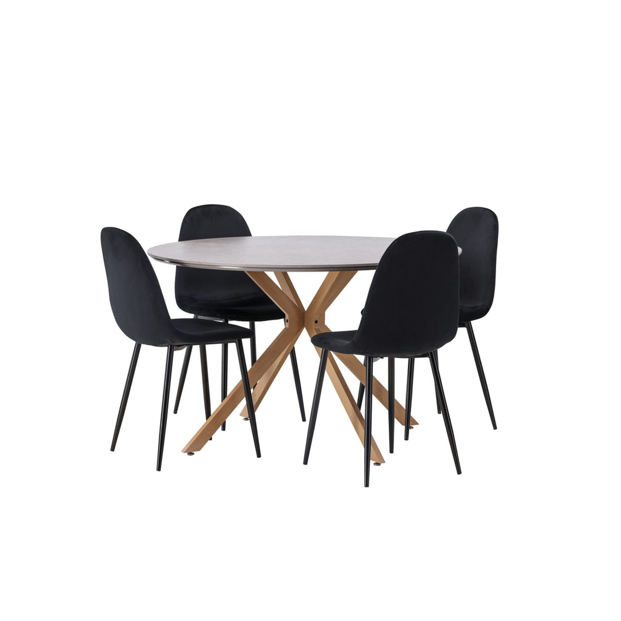 Piazza, Polar Rund matgrupp Svart, Grå, ⌀120