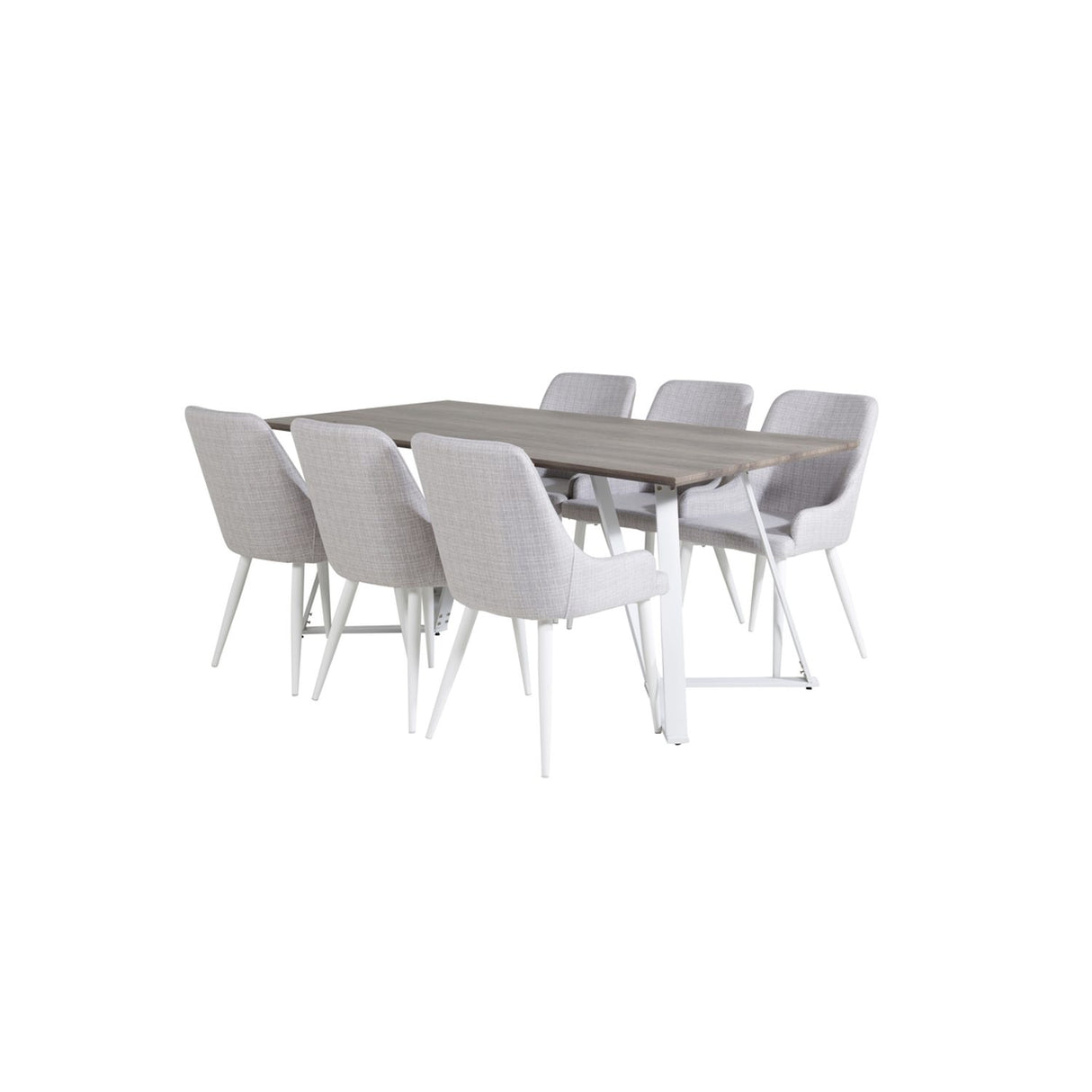 Marina, Plaza Rektangulär matgrupp Grå,Vit, Grå,Vit, 180 x 90