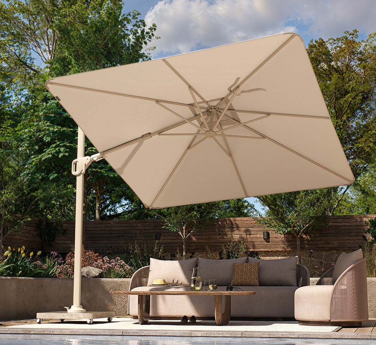 Nexus T2 Frihängande Parasoll 300x300 Anthracite / Faded Black