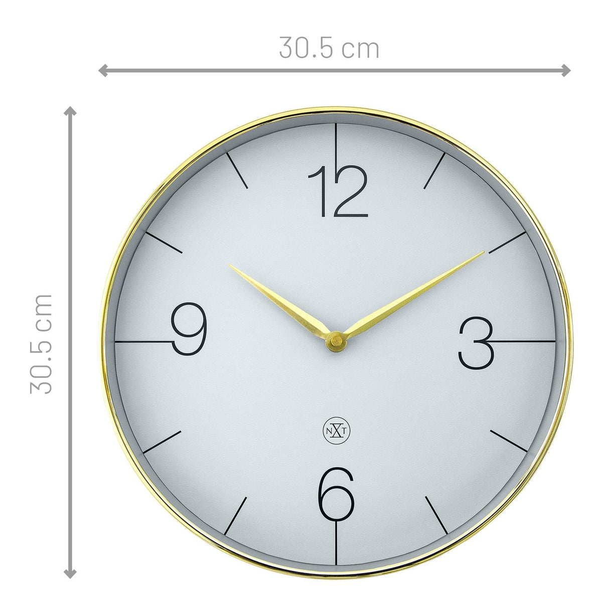 Finesse nxt 30,5 cm /grå Väggklocka Guld