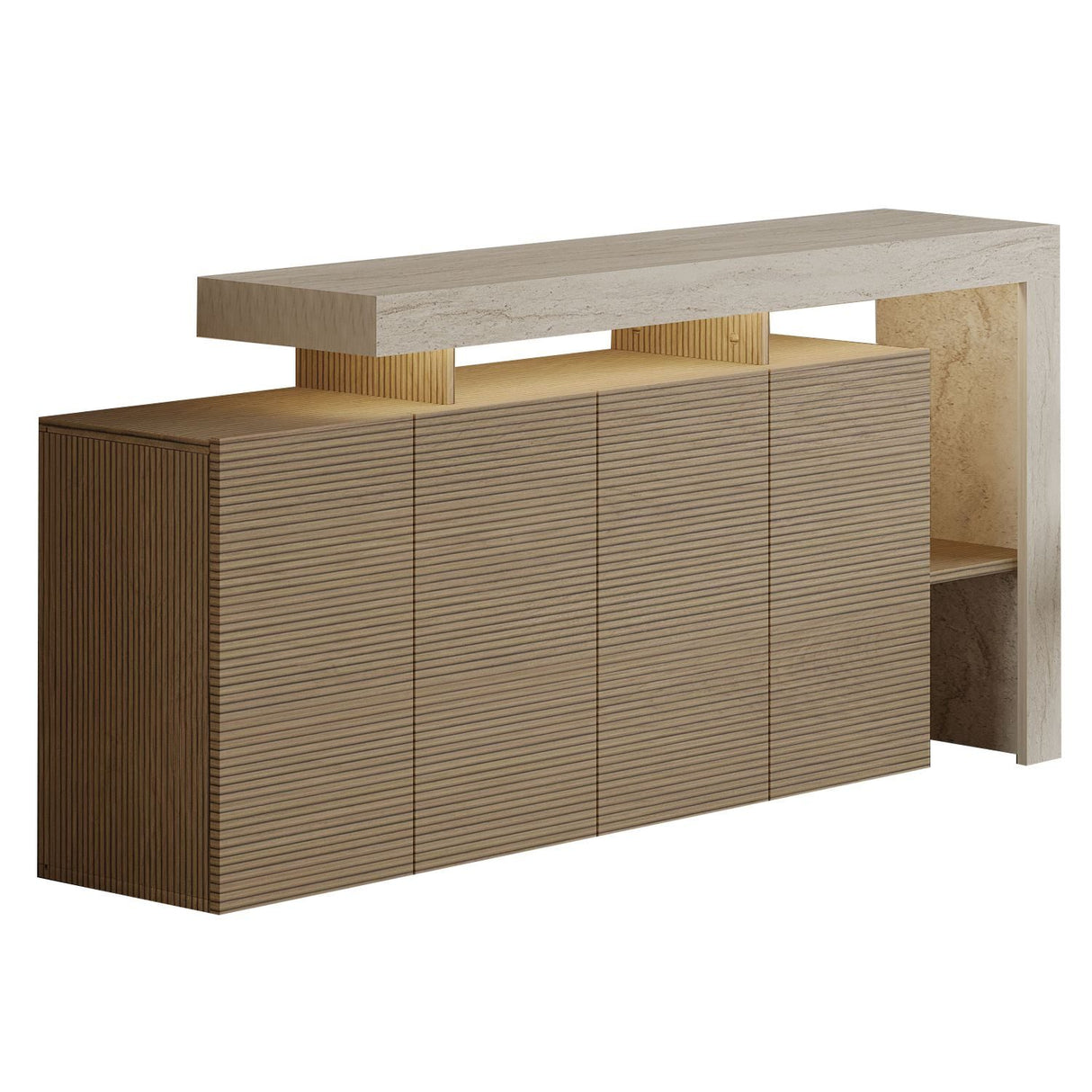 Cork (170 x 80 x 35 cm) Konsolbord Travertin, varm ek