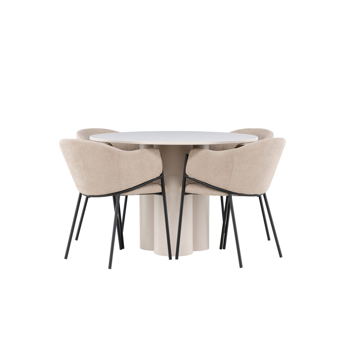 Olivia, Evelina Rund matgrupp Beige,Svart, Beige, ⌀110