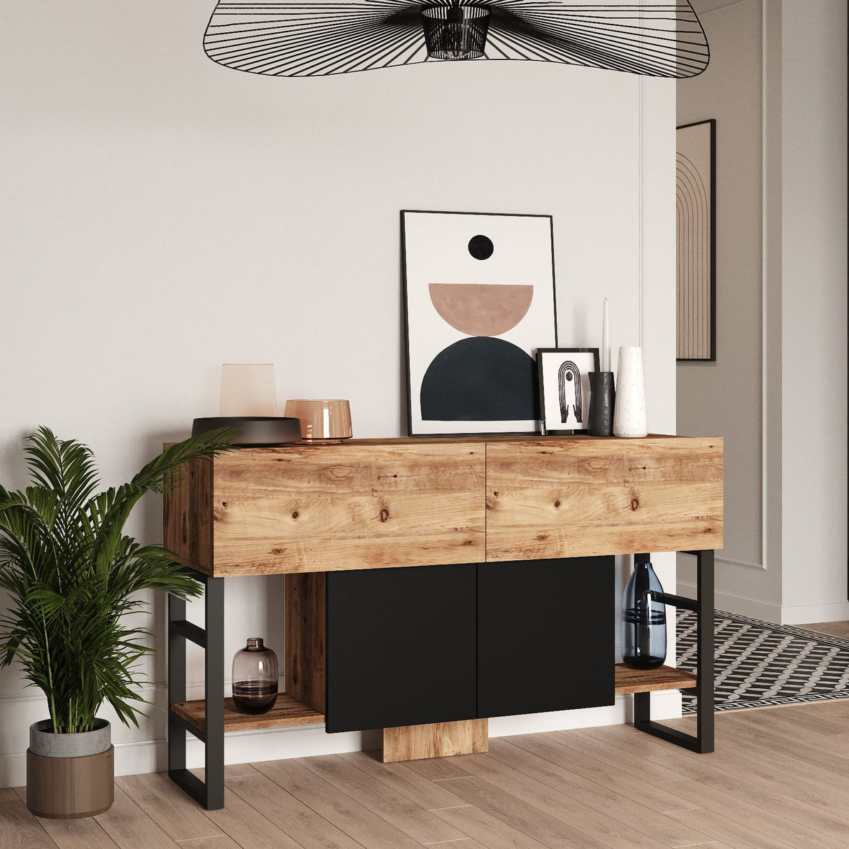 Malena Console Wide (138,8 x 83,6 x 43,3 cm) Atlantisk furu Konsol