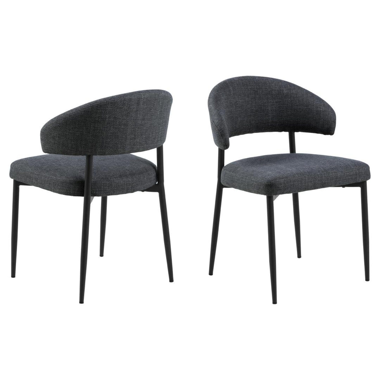 Kaley Matstol Basel tyg Mörkgrå