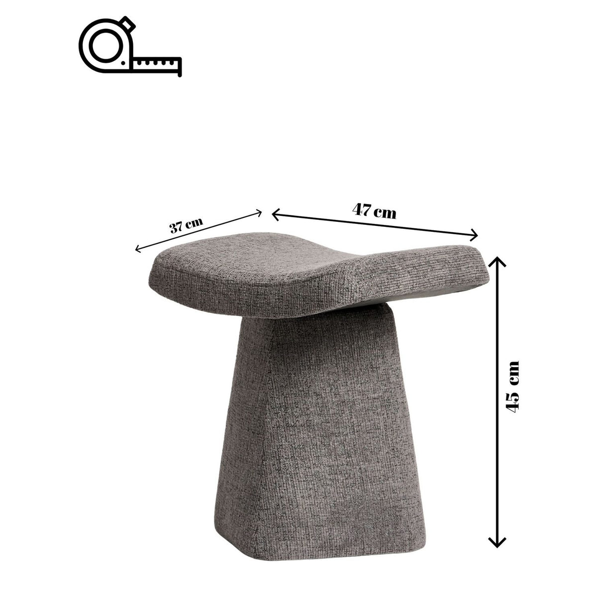 Asberg (47 x 45 x 37 cm) Antracit Taburett