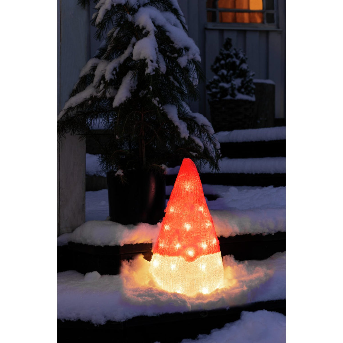 Tomte akryl 37cm 32 Led Ljusdekoration Ute