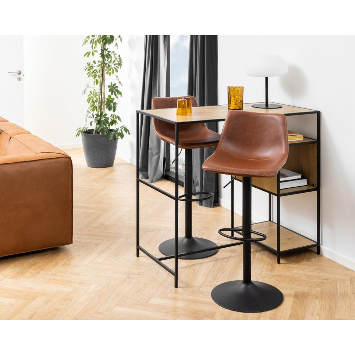 Mathilde Barstol PU Vintage Konjak