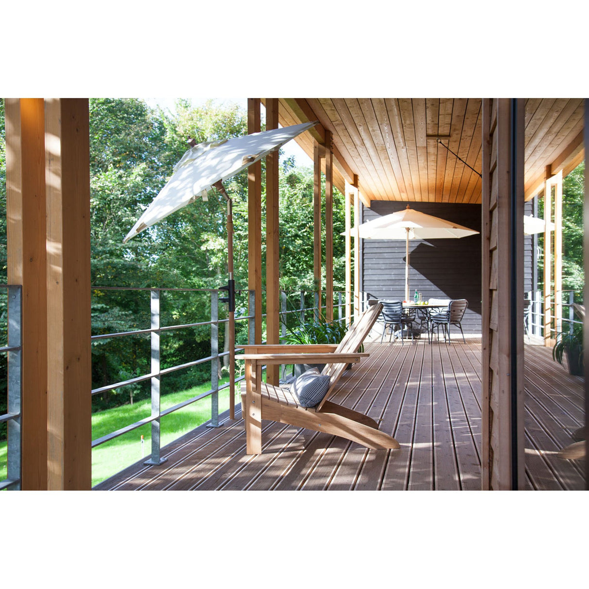 Balkong Ø1,8 m Polyesterduk Parasoll Off white