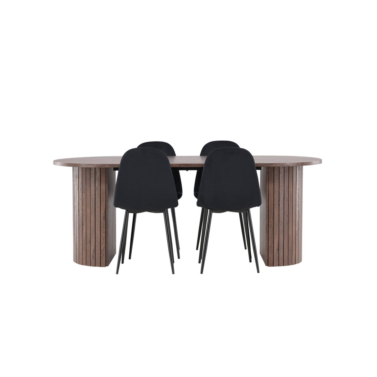 Härön, Polar Ovalt matgrupp Svart, Mocka, 200 x 90