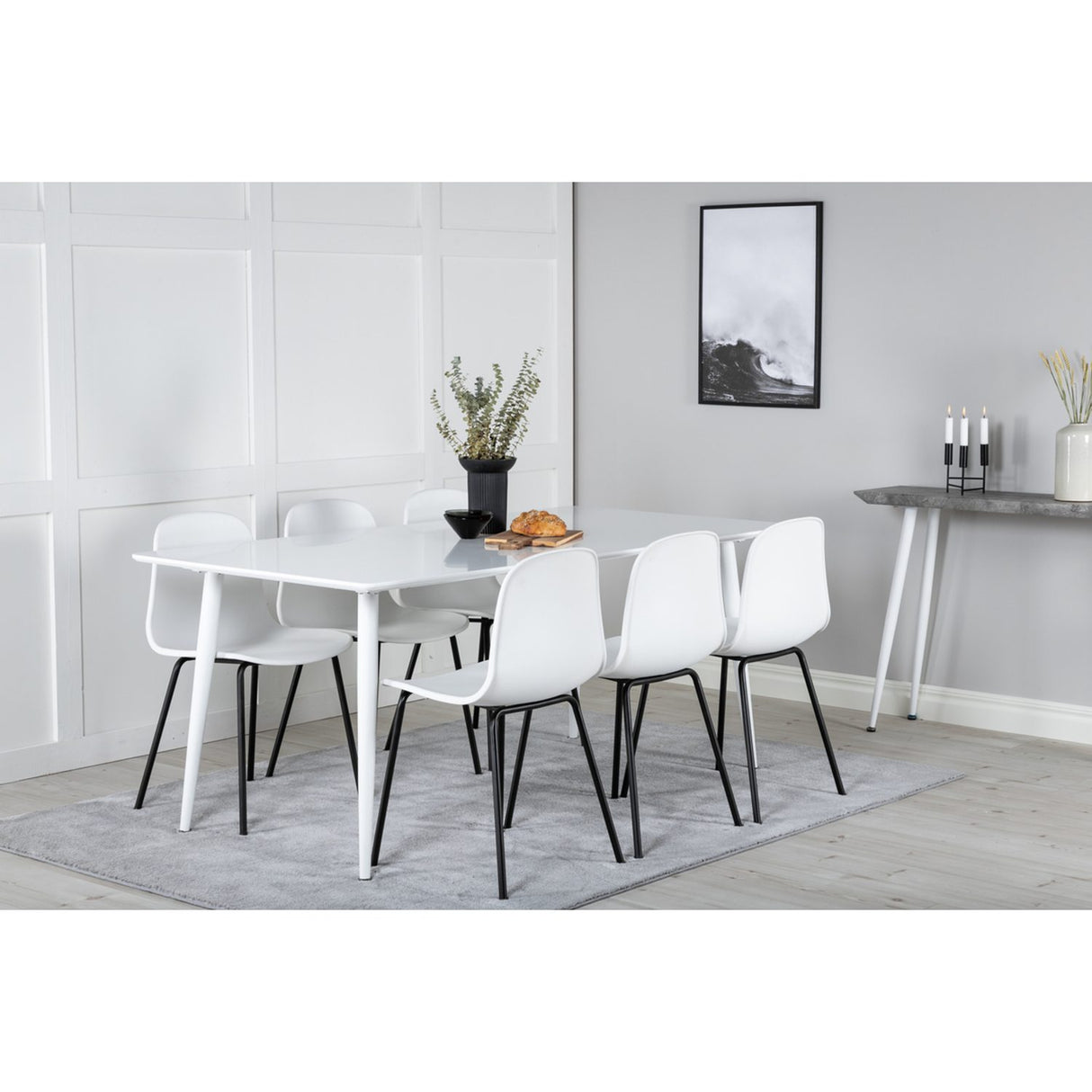 Polar, Arctic Rektangulär matgrupp Svart, vit, Vit, 180 x 90