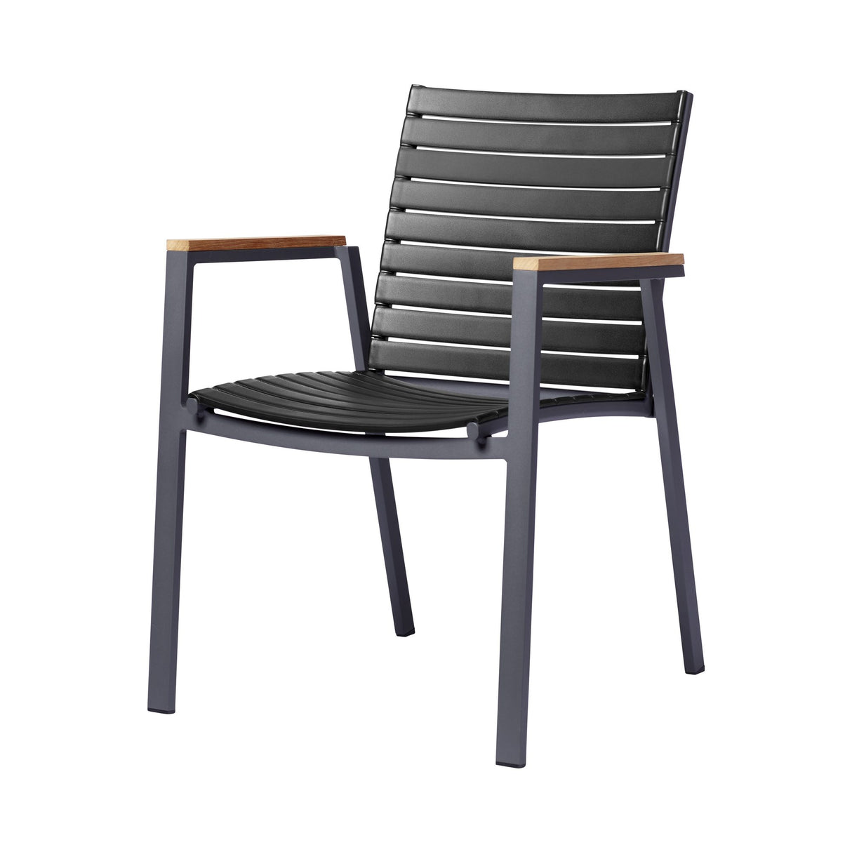 Mood Extreme Trädgårdsstol i Teak och Antracit Aluminium Breda lameller