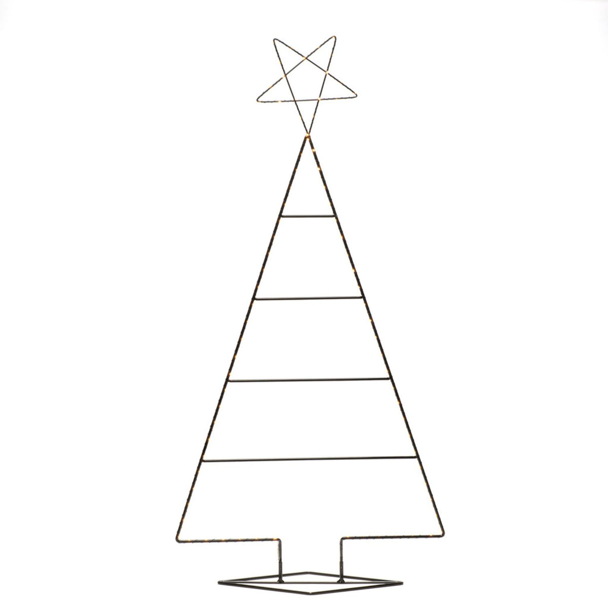 Metall 110cm svart micro-LED Gran med Belysning