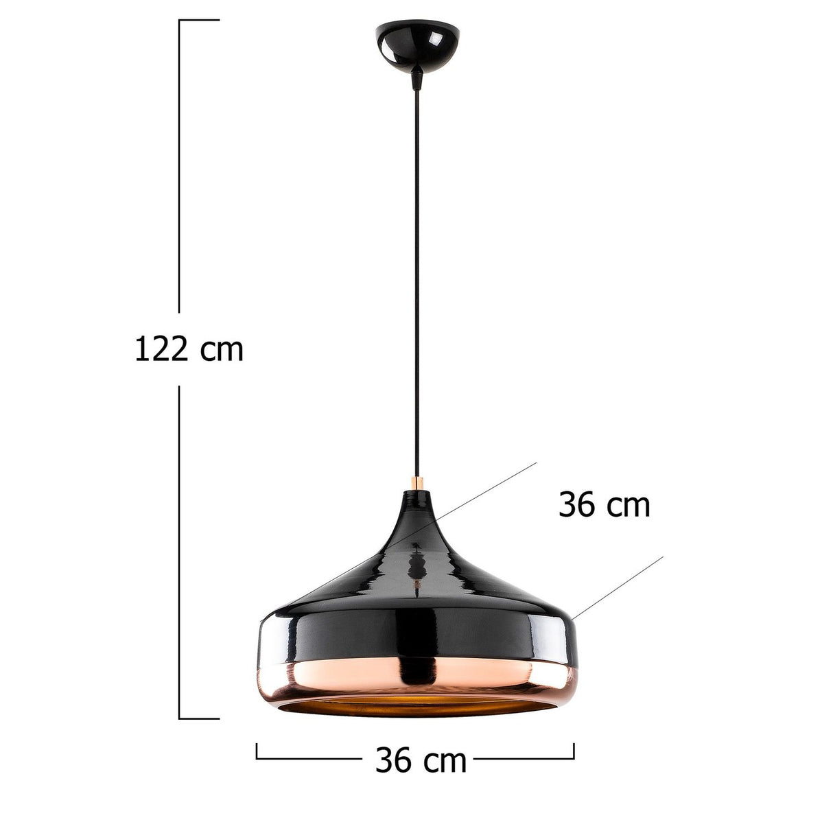 Kingstown Taklampa Svart Koppar