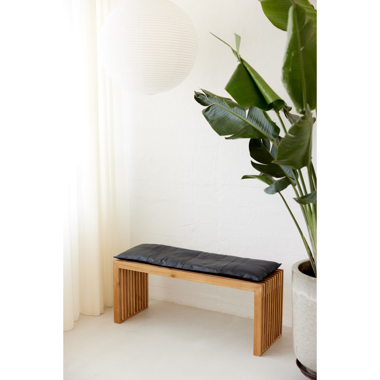 Sittdyna till Rib-bänk för 3 Personer i Skinn Svart