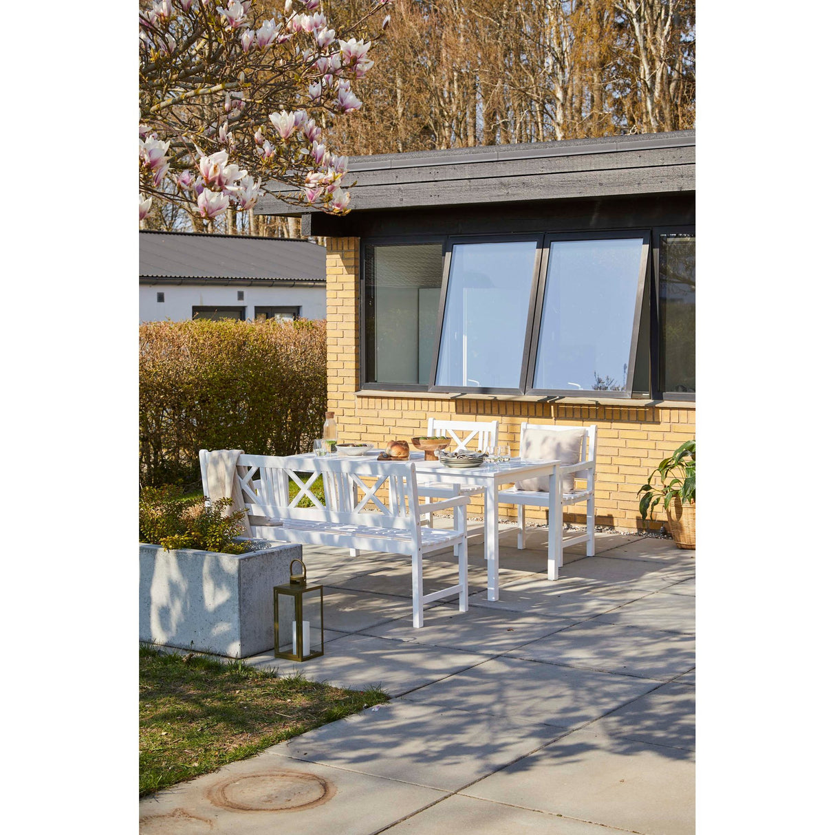 Rosenborg 165x80 cm Trädgårdsbord Vit