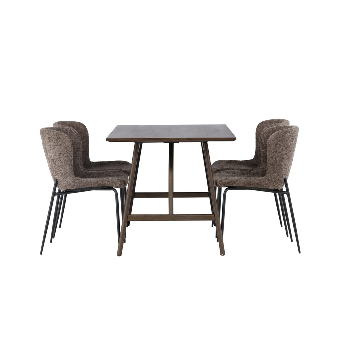 Kaseidon, Modesto Rektangulär matgrupp Svart,Brun, Mörkbrun, 120 x 80