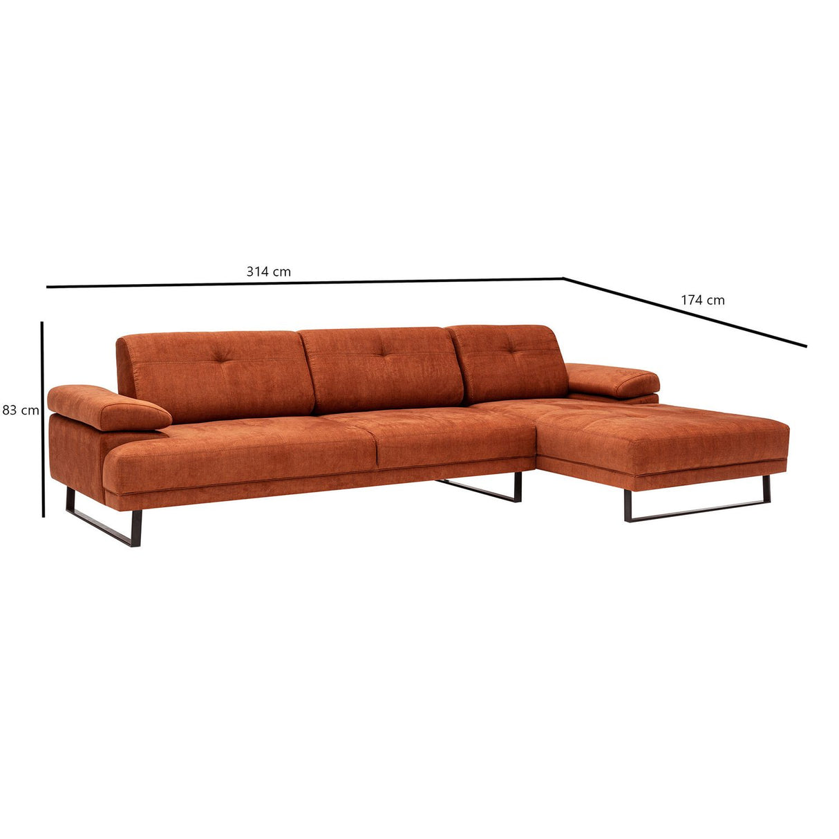 Marrakech Large (218 x 100 x 140 cm) Hörnsoffa Höger