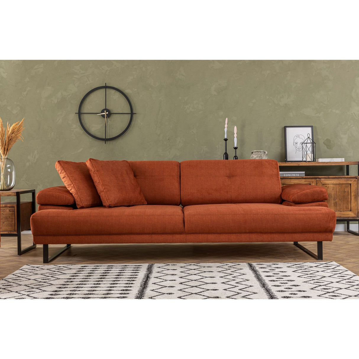 Quito (239 x 99 x 83 cm) 3-sits bäddsoffa Orange