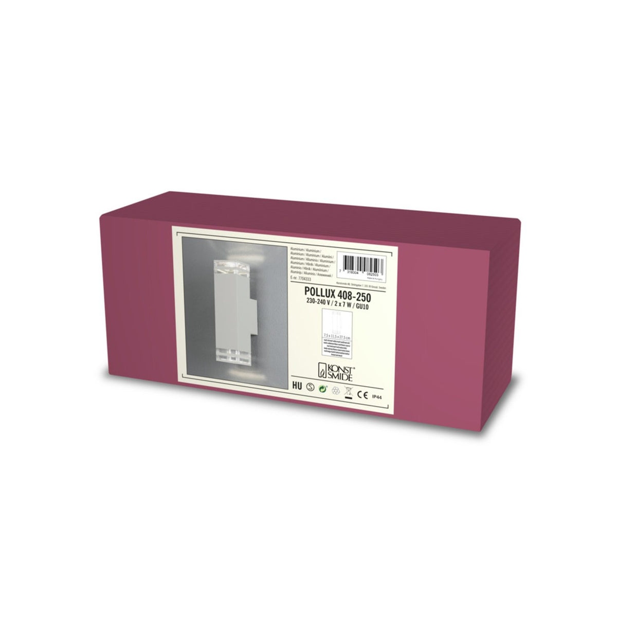 Pollux 2xGU10 Vägglampa Ute Vit, 27.5 cm
