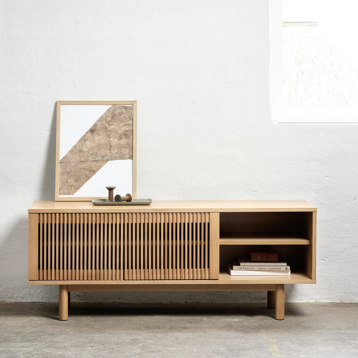 Lido Mediabänk 143 cm Naturlig ek