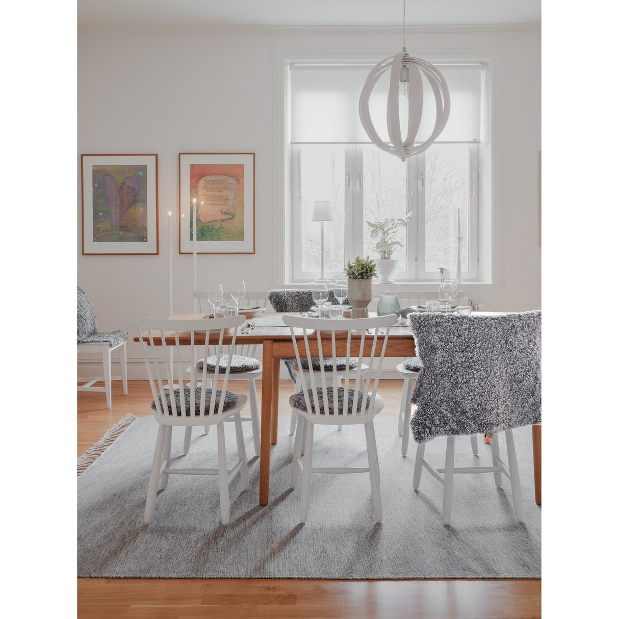 Curly Fårskinn Fäll Charcoal Grey Silver