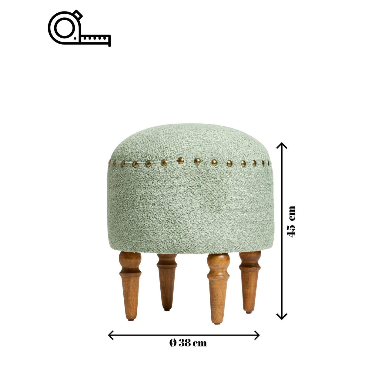 Oslo (38 x 48 x 38 cm) Matcha / Valnöt Sittpuff