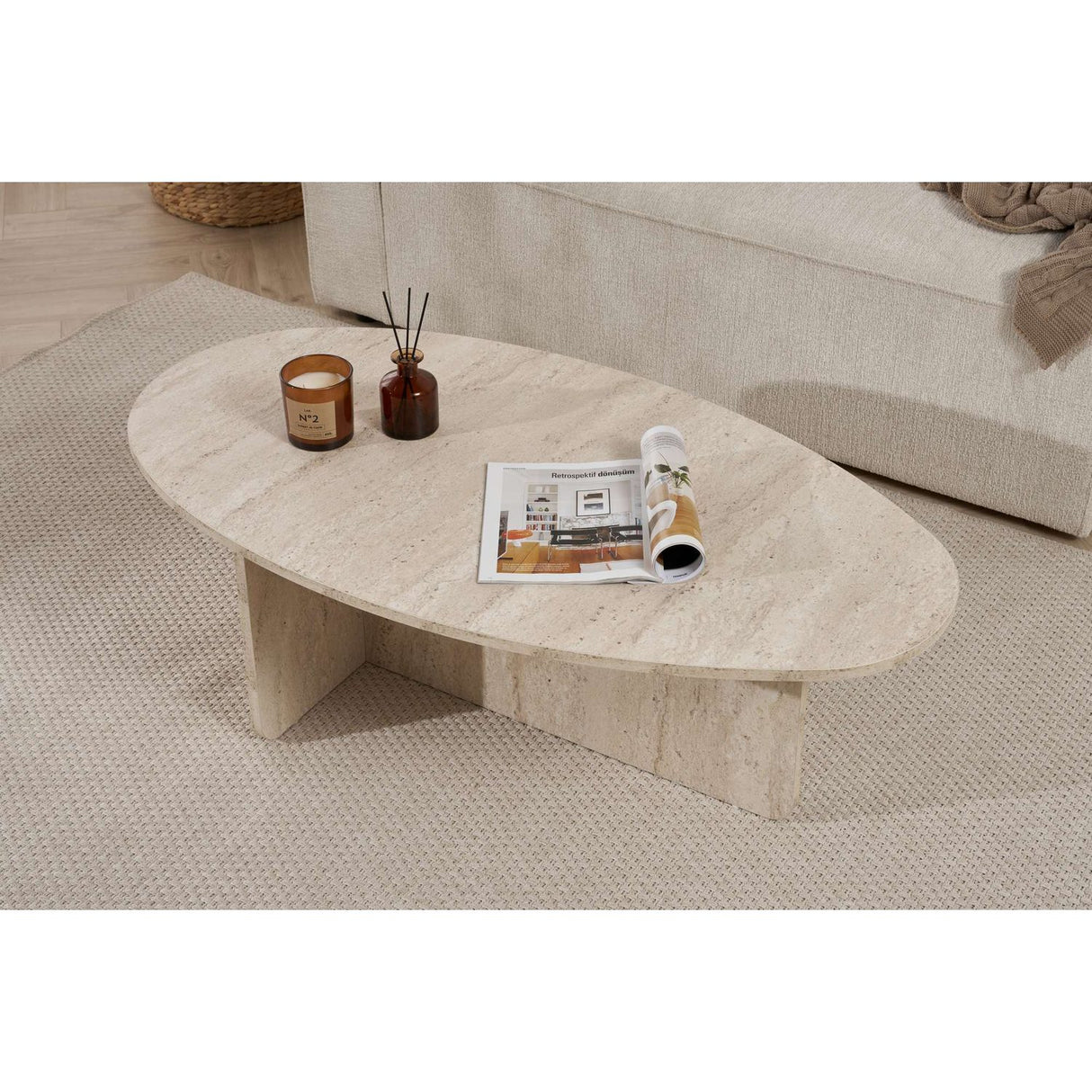 Bazil Soffbord Travertine