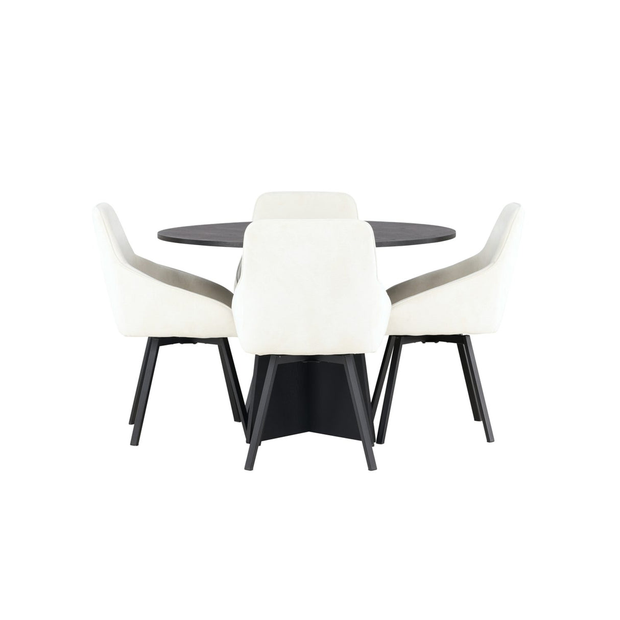Rosie Rund matgrupp Beige,Svart, Svart, ⌀110